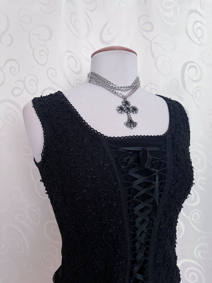 00's gothic lace-up top ✝️
