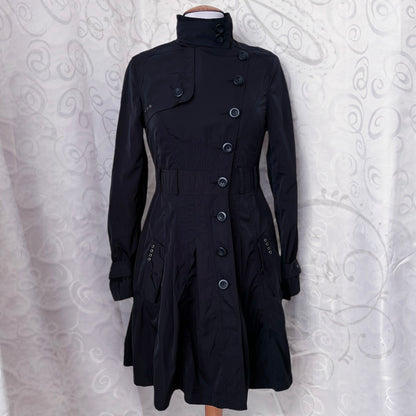 Alt/Gothic Clockhouse black trench coat 🦇🕷️