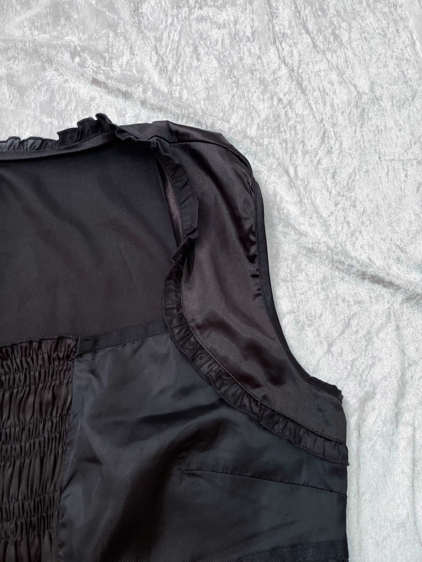 Dark coquette / Horror Protagonist black & brown saten top 🎀🗝️