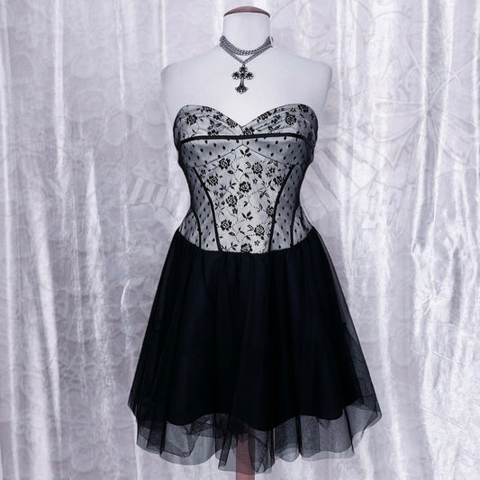 Gothic ballerina corset tulle dress 🌑🦇