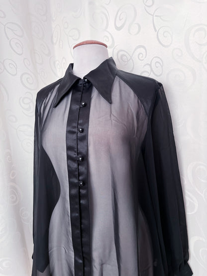 00’s whimsy black mesh shirt 🕷️