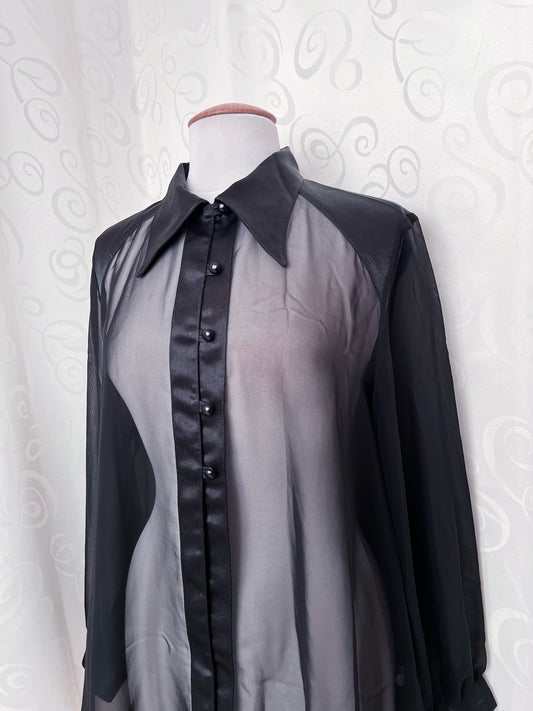 00’s whimsy black mesh shirt 🕷️