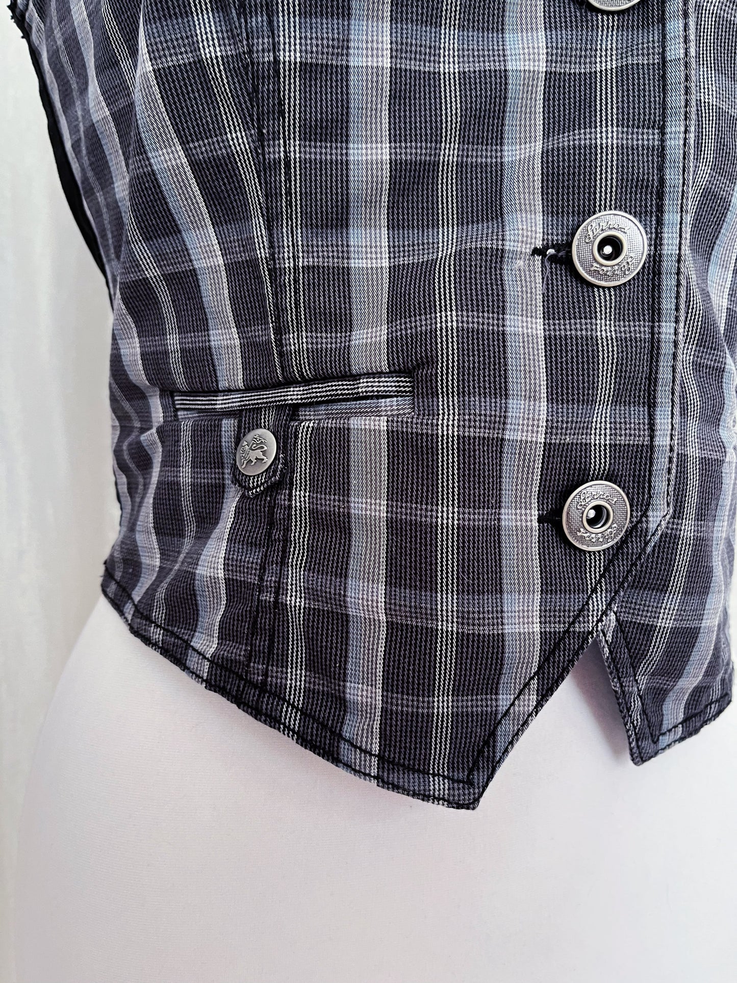Dark academia cotton plaid vest📓