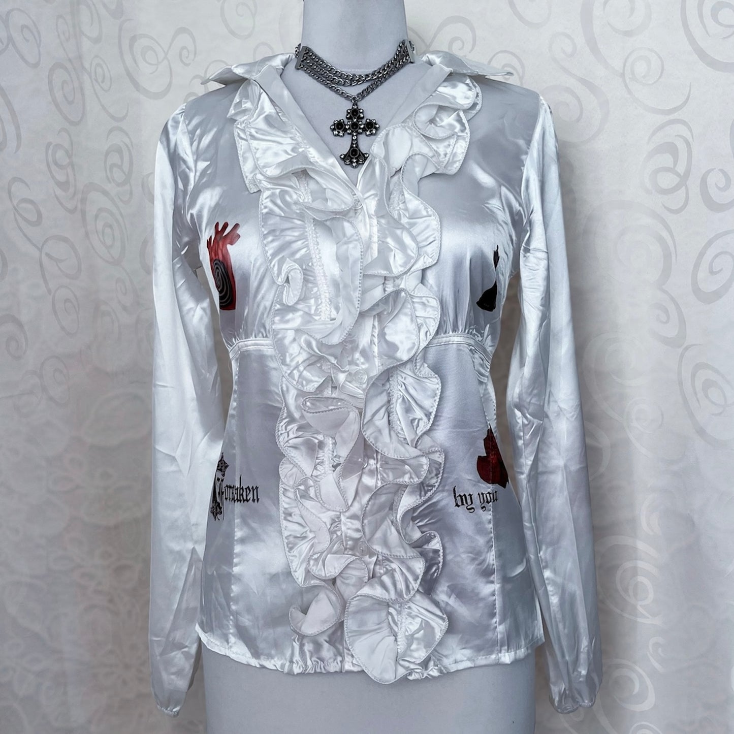 Forsaken By You Reworked gothic deadstock ruffle shirt ✝️🫀
