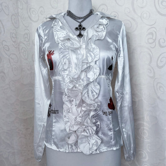 Forsaken By You Reworked gothic deadstock ruffle shirt ✝️🫀