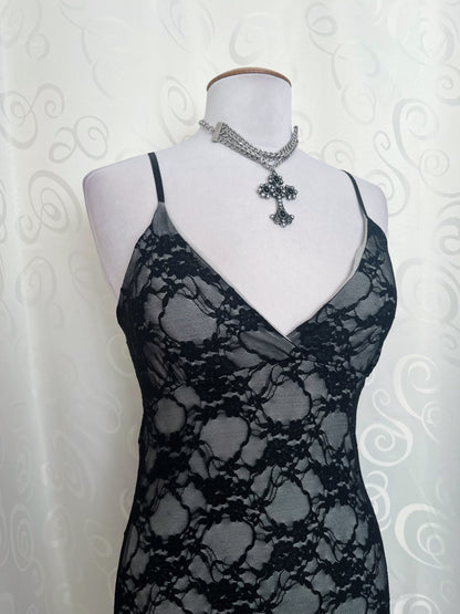 00’s deadstock dark fairy lace dress 🌀🦇