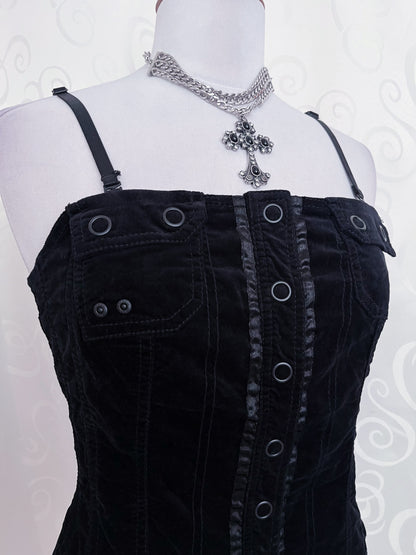 Horror protagonist gothic velvet vest top 🦇🕸️