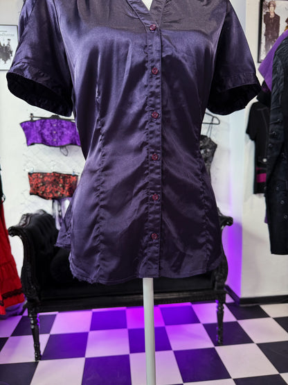 Horror Protagonist/Dark coquette satin purple top 🎞️📷
