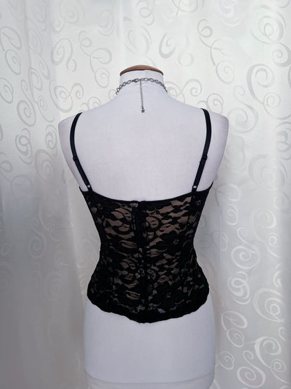 Gothic fairy beige lace corset top 🦇🪽