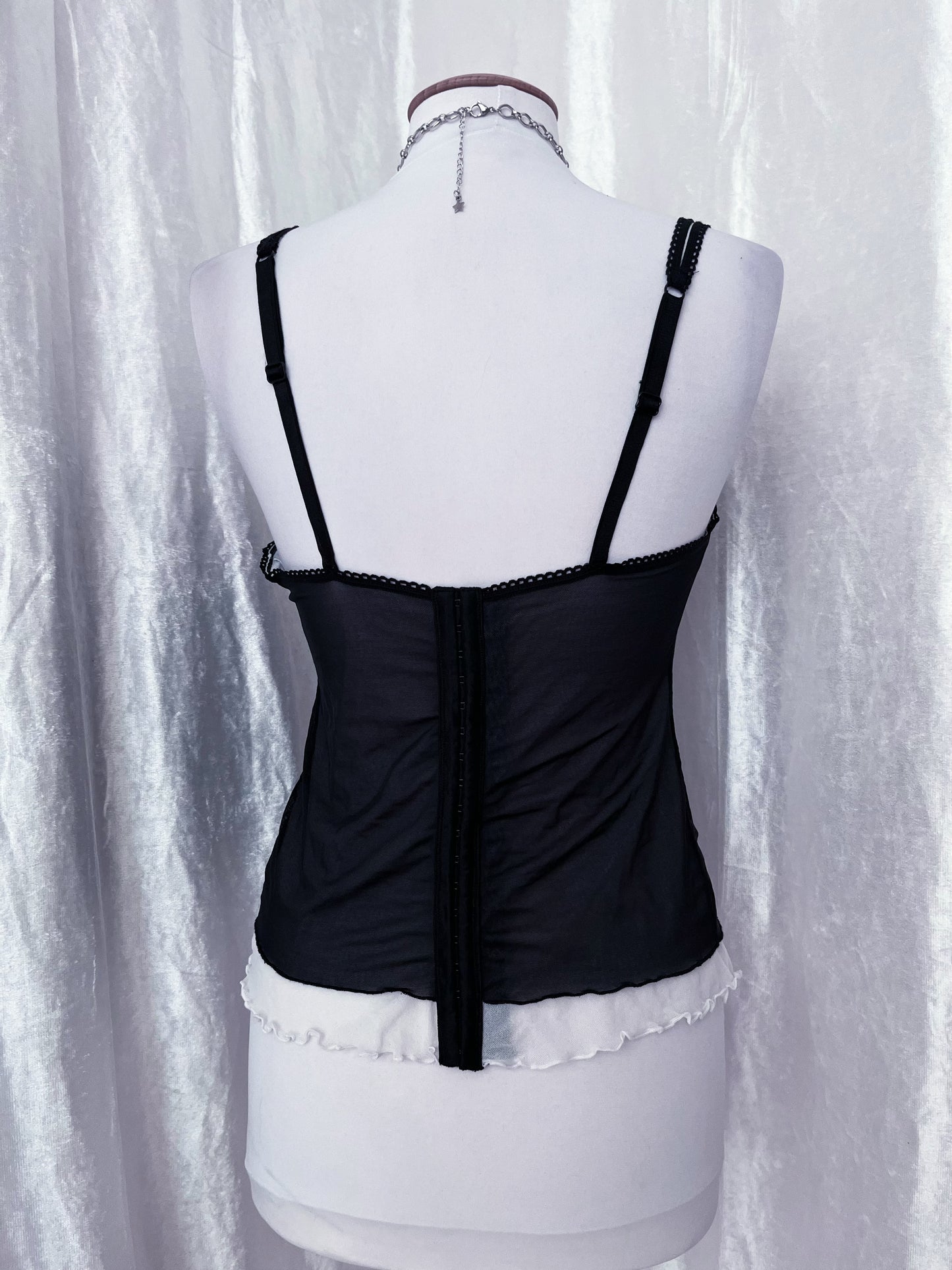 Gothic black & white bustier/corset top 🖤🦷