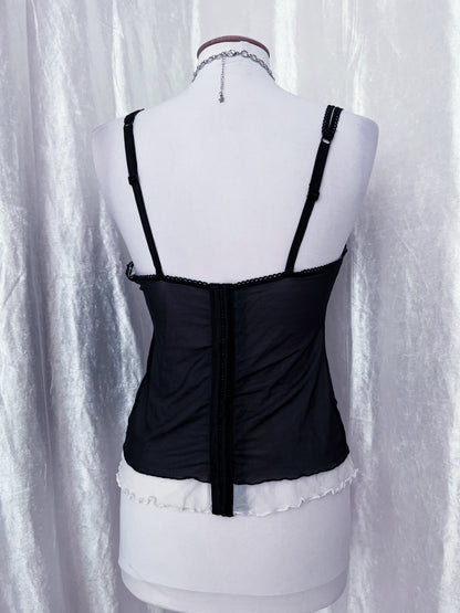 Gothic black & white bustier/corset top 🖤🦷