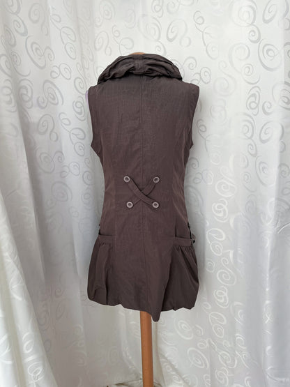 00’s snakeprint zip-up brown dress 🐍