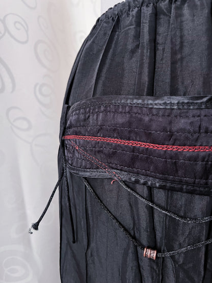 00’s whimsy maxi skirt with velvet detail 🦇