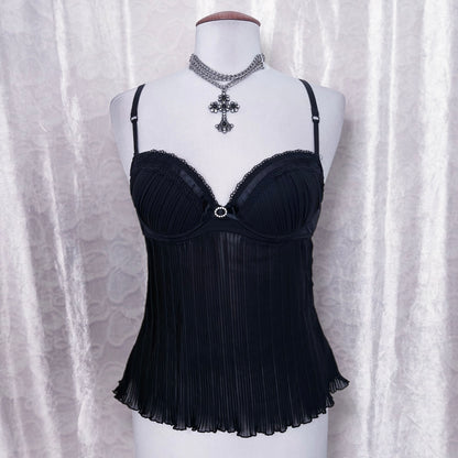 Dark coquette mesh bustier top 🗝️