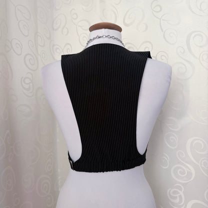 Corporate Goth striped crop vest 🦇