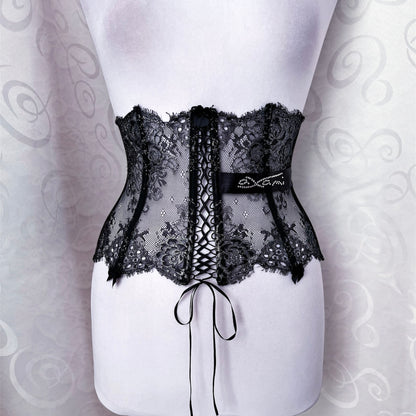 Whimsygoth stunning mesh & lacey waist corset 🌀🕸️