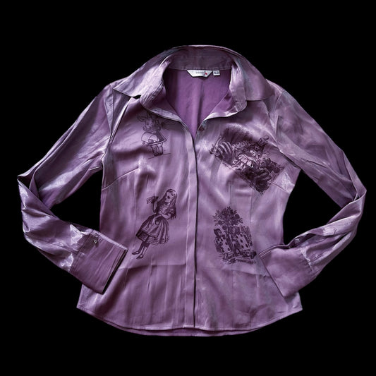 Wonderland Reworked purple shirt 🐇🦷🐛🍰