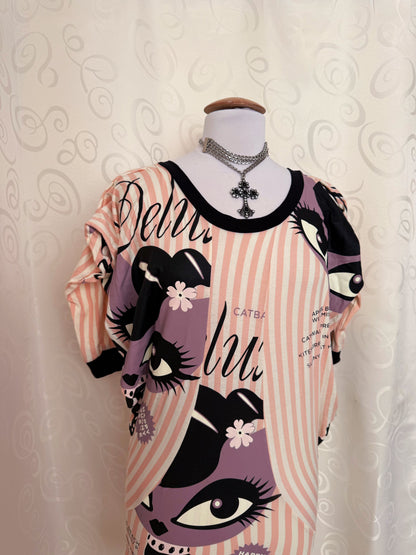 Pussy Deluxe coquette style cat graphic long tee 🐈‍⬛🎀✨