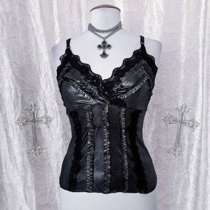 Dark coquette / Gothic silver top 🕸️🩶
