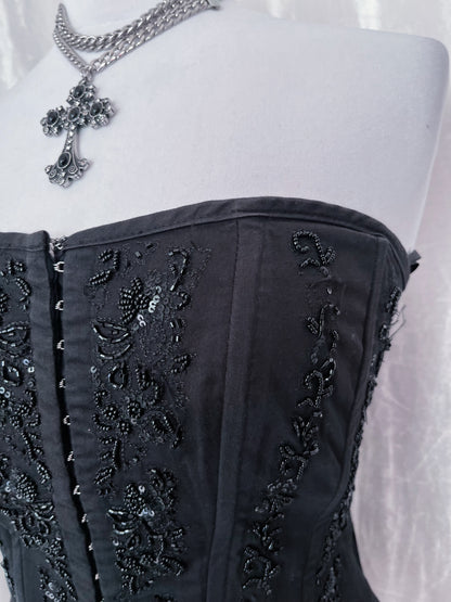 Dark fairy cotton embroidered corset 🧚🏻