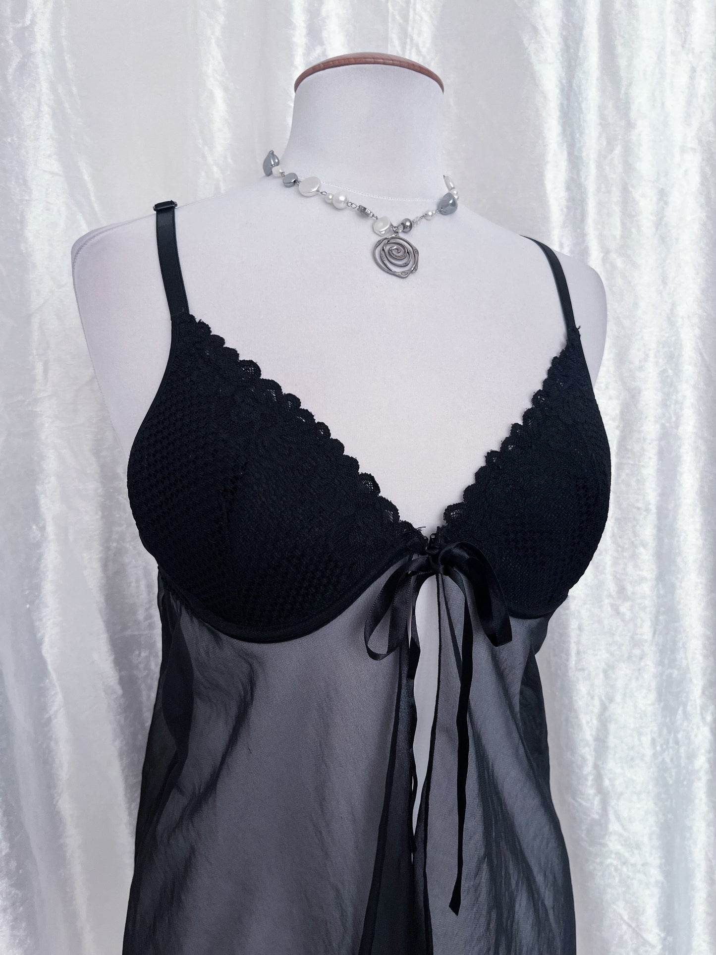Beautiful fairy black bustier top with mesh detail 🌀🦇