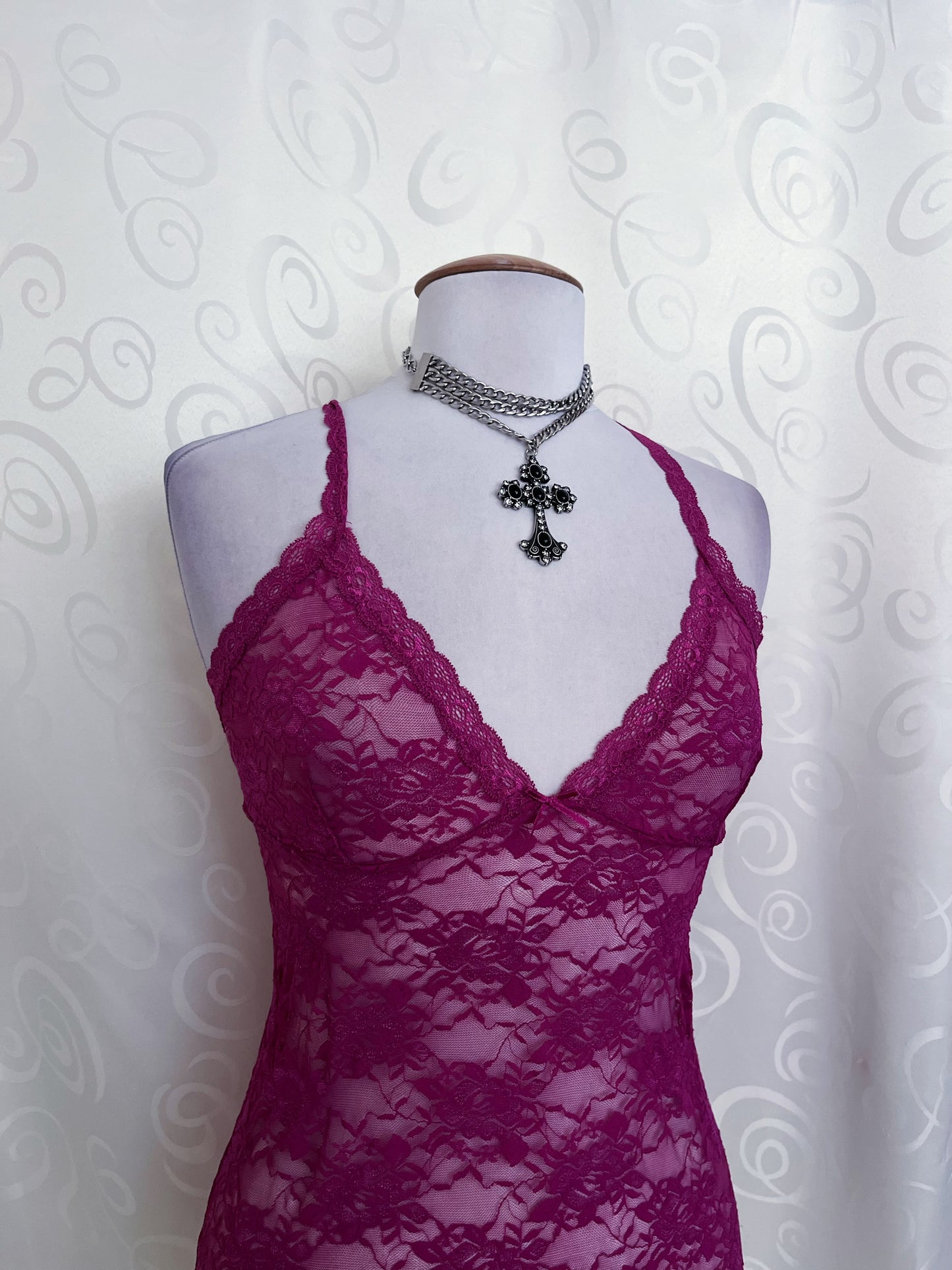 Fairy magenta see-through lacey top 💞🌀