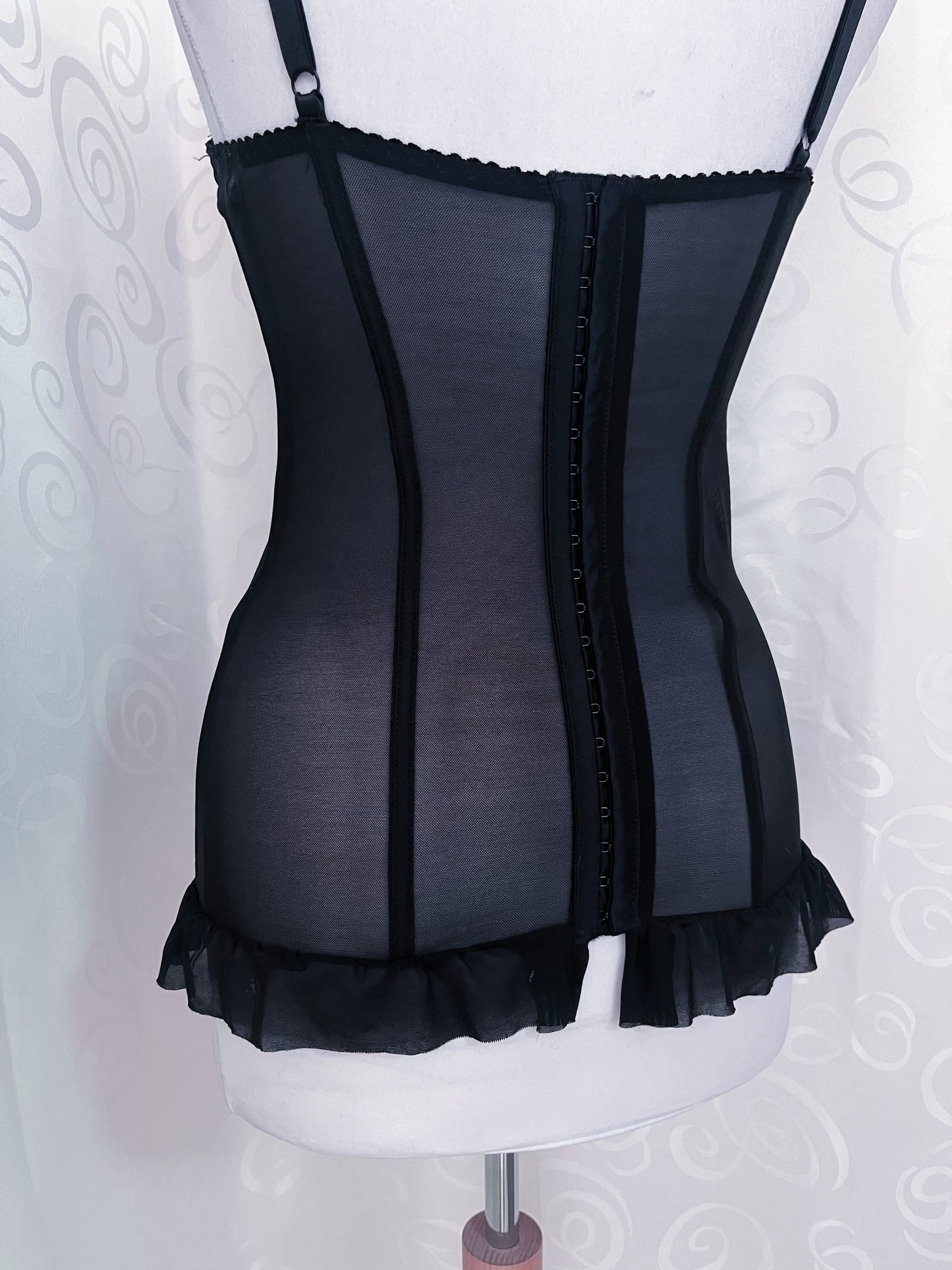 Black & leopard print mesh corset 🐆🕷️