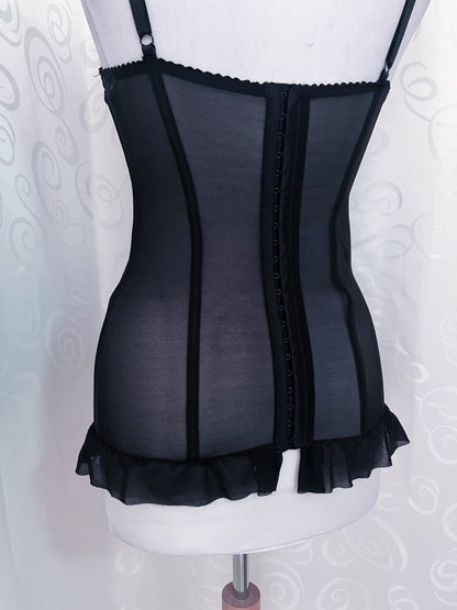 Black & leopard print mesh corset 🐆🕷️