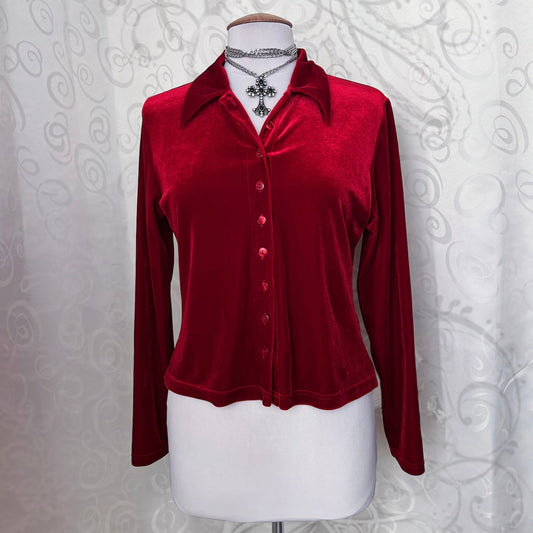 00’s Pimkie velvet red shirt 🫀