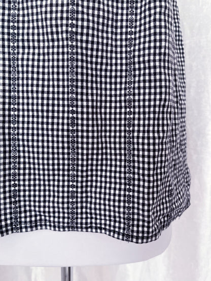 Dark coquette checked milkmaid top 💀🗝️