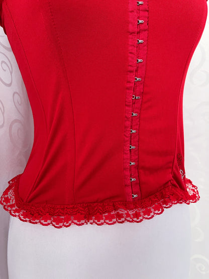 00’s whimsy vampire red corset 🫀