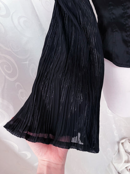 00’s Gothic Vivien Caron lace-up corset with mesh sleeves 🕷️