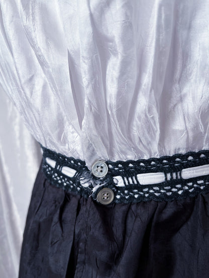 00’s milkmaid gothic coquette dress ⋆.ೃ࿔*:･