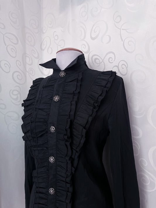 Gothic Victorian style ruffle long shirt