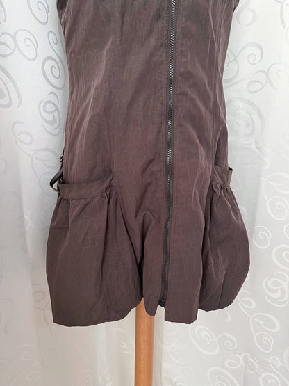 00’s snakeprint zip-up brown dress 🐍