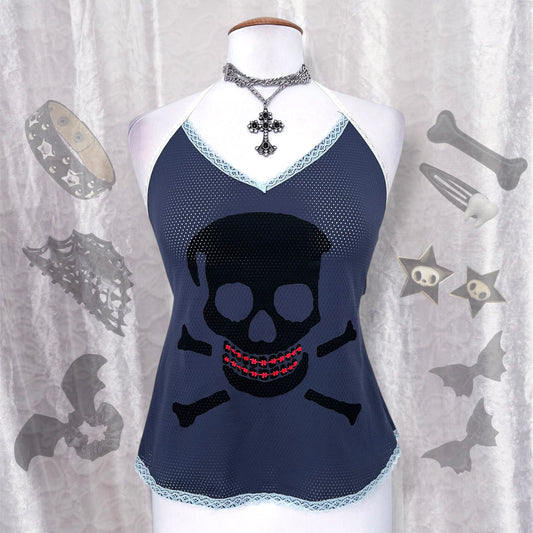 00’s emo/scene skull top 💀💜