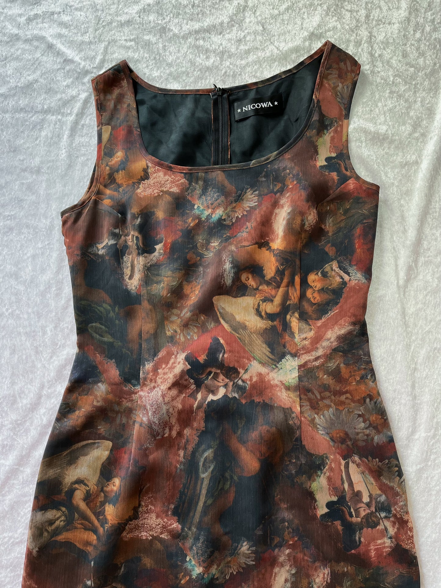 Rare NICOWA Renaissance painting mesh dress