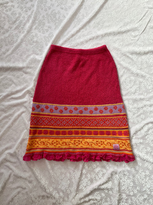 Y2K Knit colourful skirt