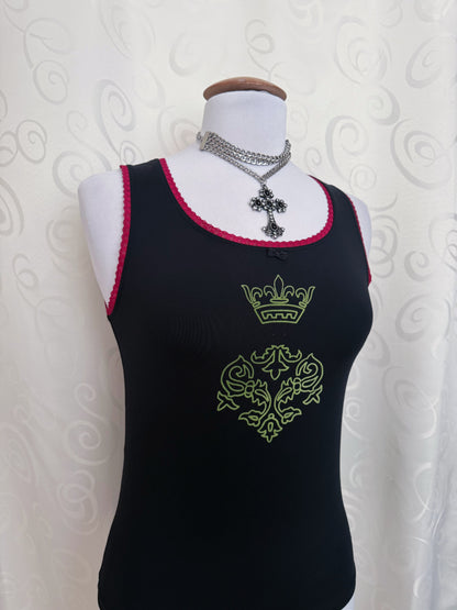 Coquette dirndl black top with lace & embroidered detail 🎀