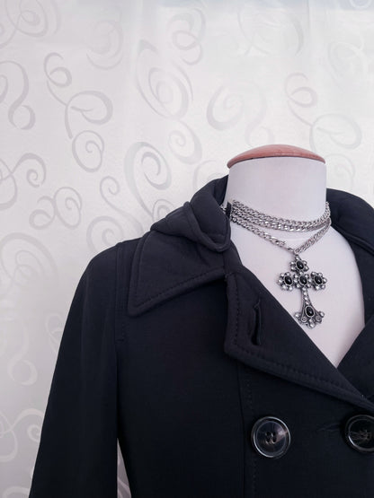 Gothic / Jirai Kei princess style black United Colors of Benetton coat 🦇💜