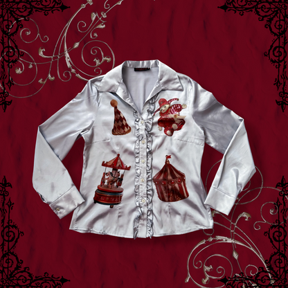 REWORKED Circus dream ruffle silver shirt 🎪🎠🎡