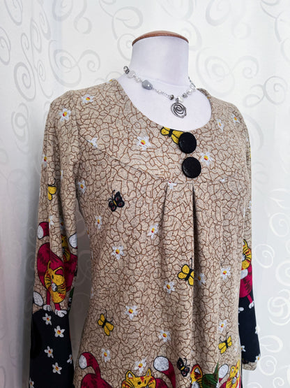 00's Whimsy Twee dress with kittens design🐈😽