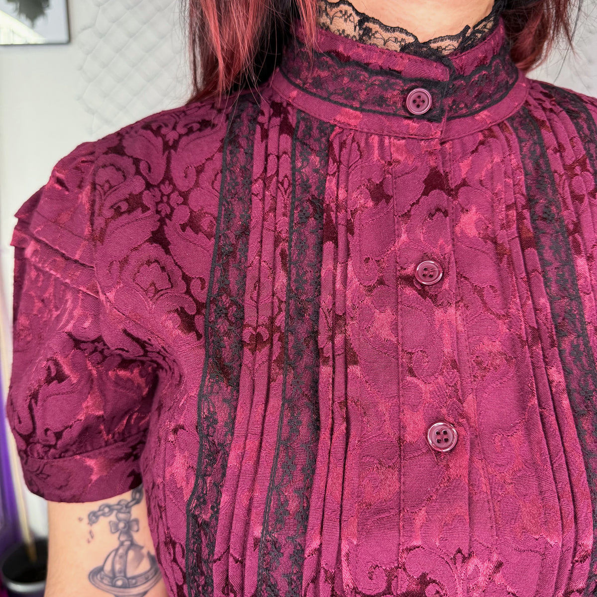 Dracula Burgundy Edwardian Blouse 🫀