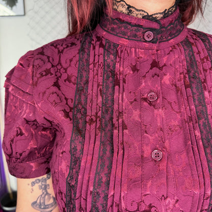Dracula Burgundy Edwardian Blouse 🫀