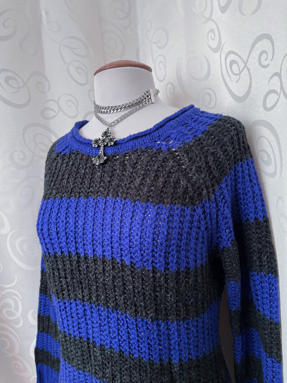 00’s Clockhouse emo knit striped sweater 🎸