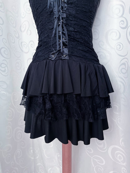 00’s Gothic lace-up lacey dress 🕷️