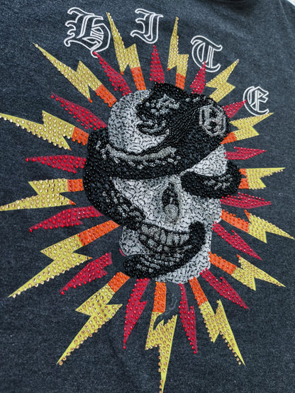 Iconic Men’s beaded skull snake T-Shirt 🐍💀