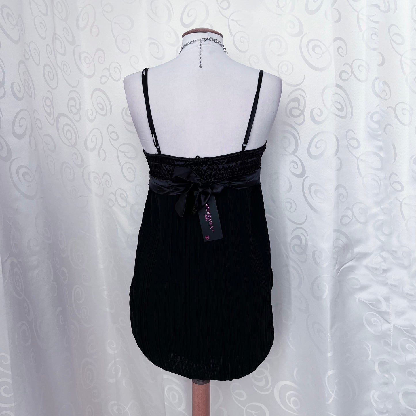 00’s deadstock black balloon mesh dress 🦇