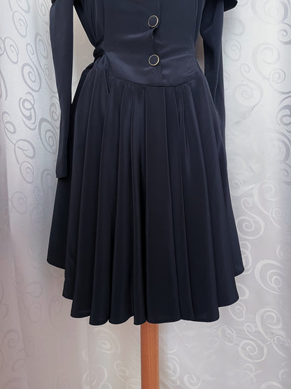 Vintage gothic victorian style black button dress 🦇🏰