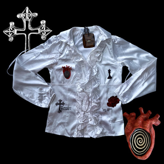 Forsaken By You Reworked gothic deadstock ruffle shirt ✝️🫀